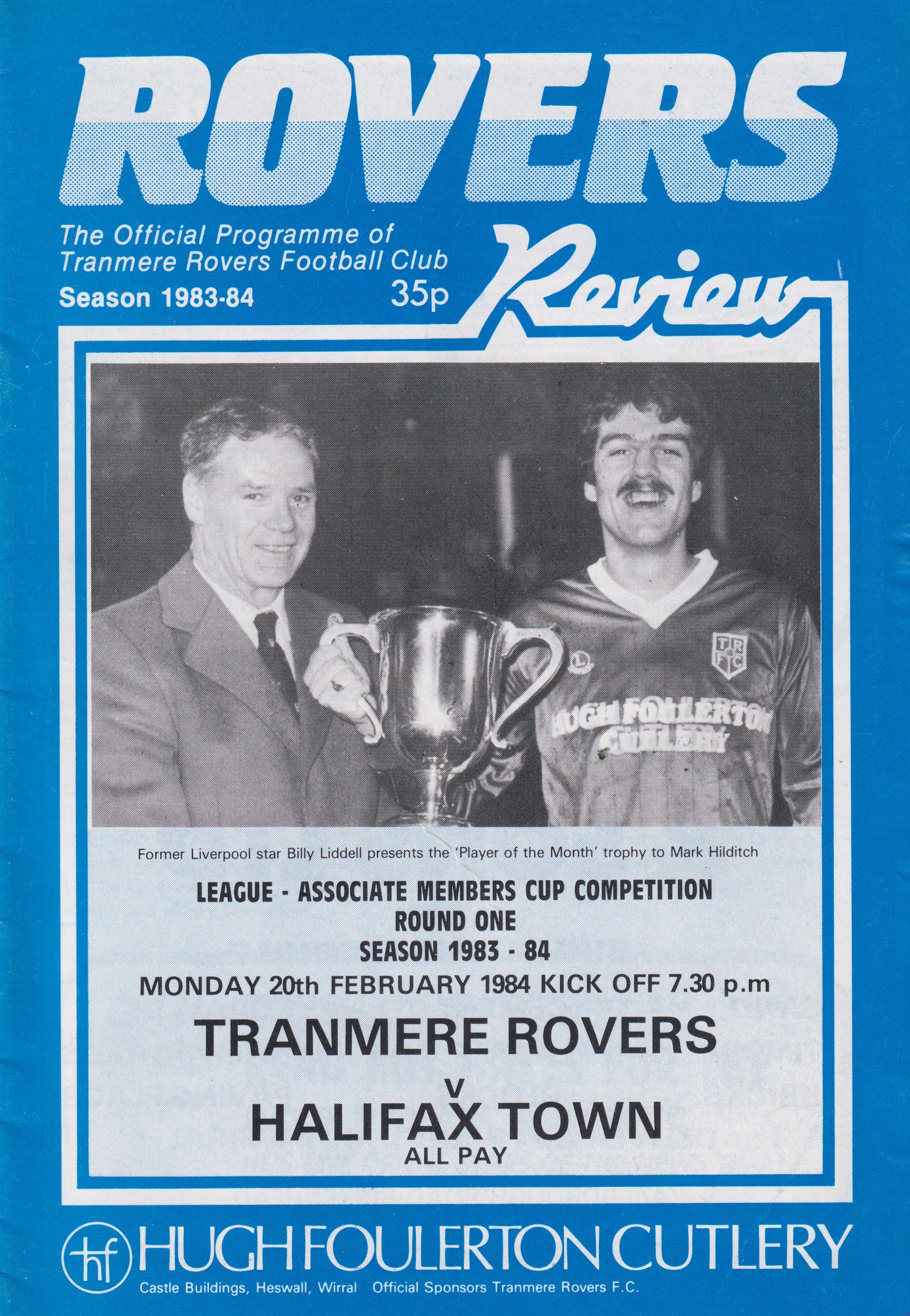 Tranmere Rovers v Halifax Town match programme